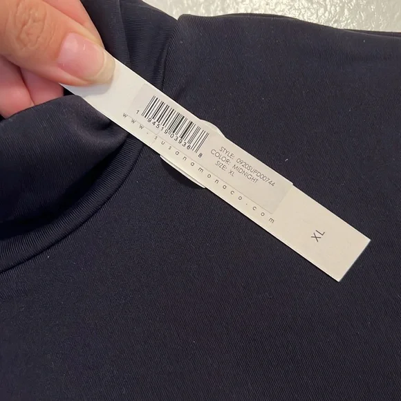 SUSANA MONACO MOCK NECK OVERLAP GATHERED DRESS - Picture 5 of 8